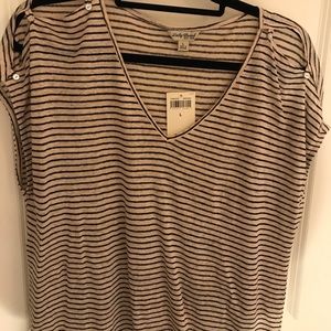 Lucky Brand Black and white striped t